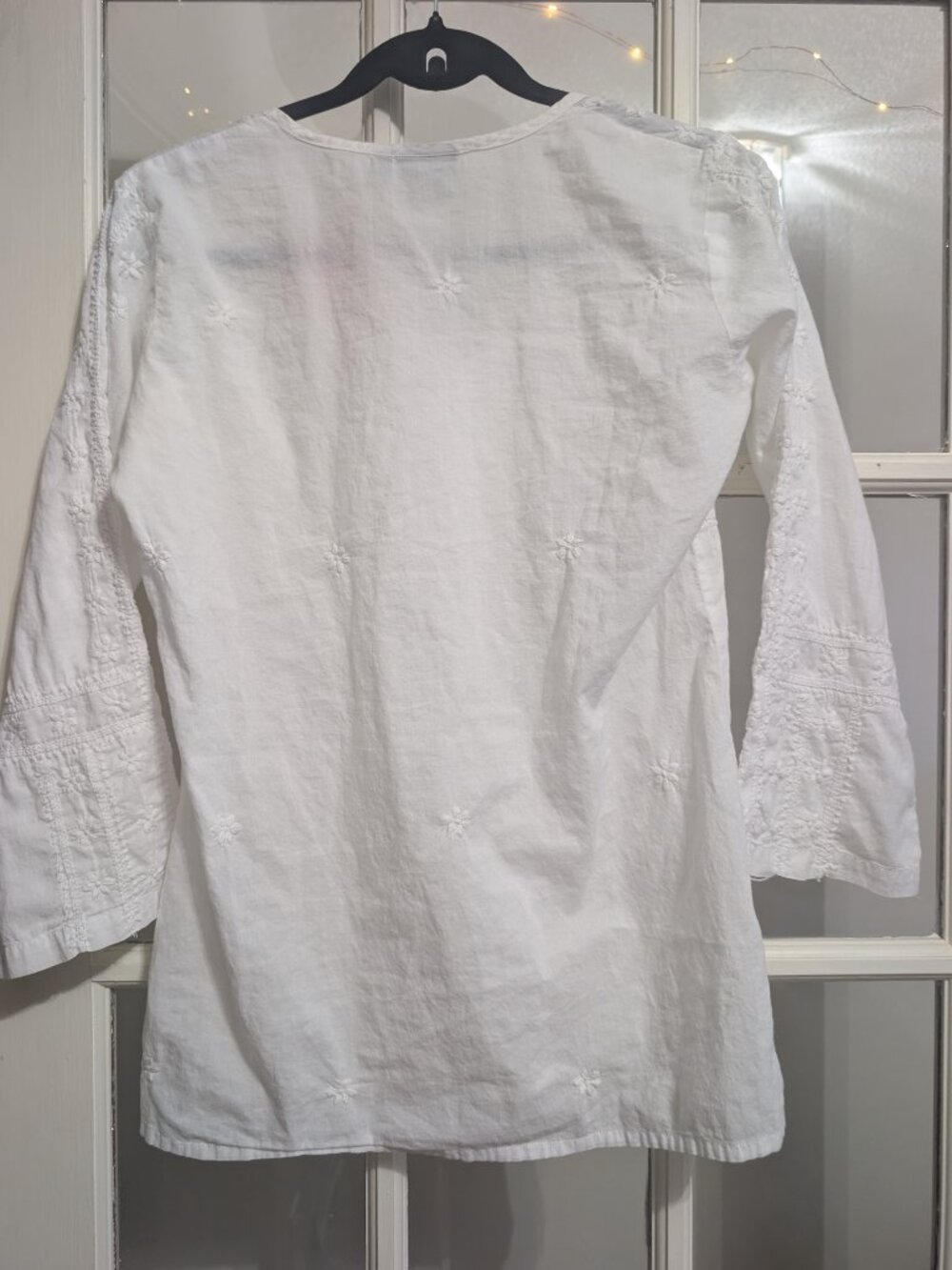 Madison Mathews White Tunic Top View 4